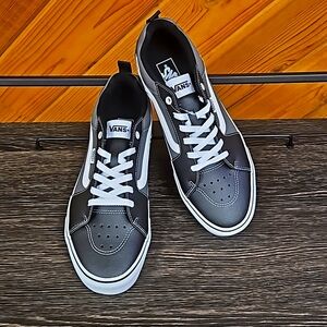 NEW VANS Mens Filmore 2-Tone Leather Grey/ Black Size 11.5